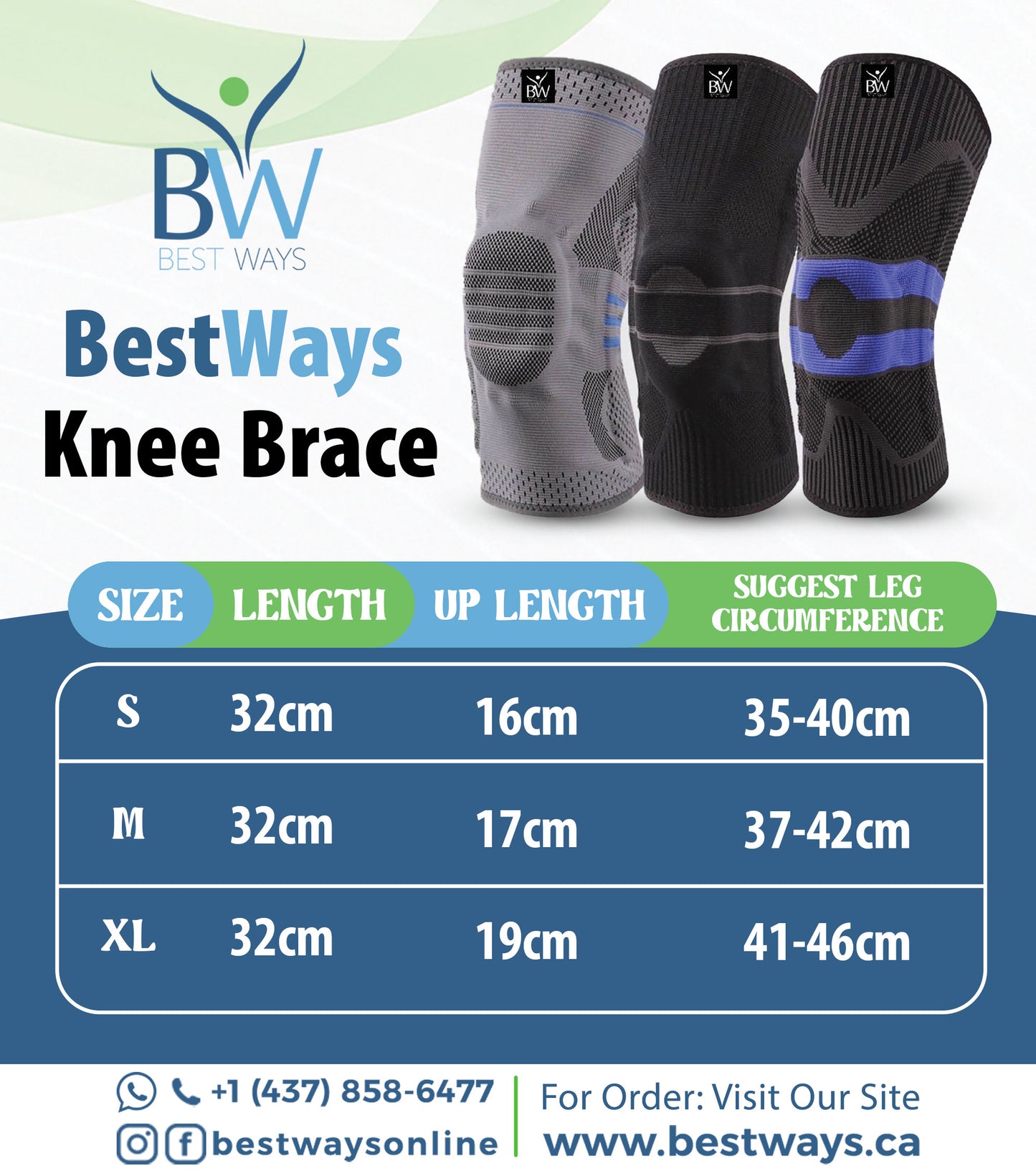 BestWays Knee Pain Relief Package (2 Packs of Collagen + Knee Pad)