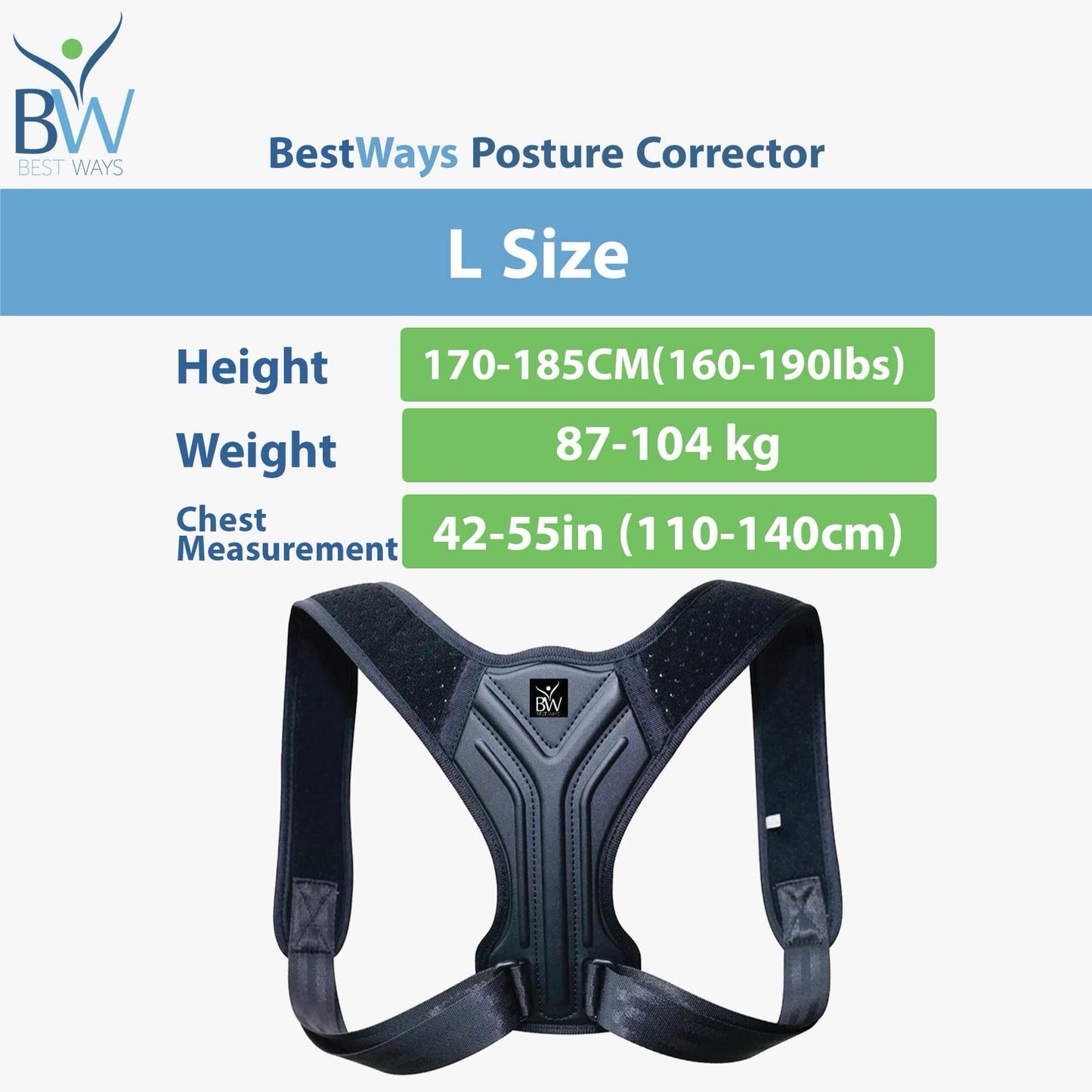 BestWays Posture Corrector | Shoulder & back Adjuster |Stand tall with confidence — gently aligns your back and shoulders for all-day comfort and support