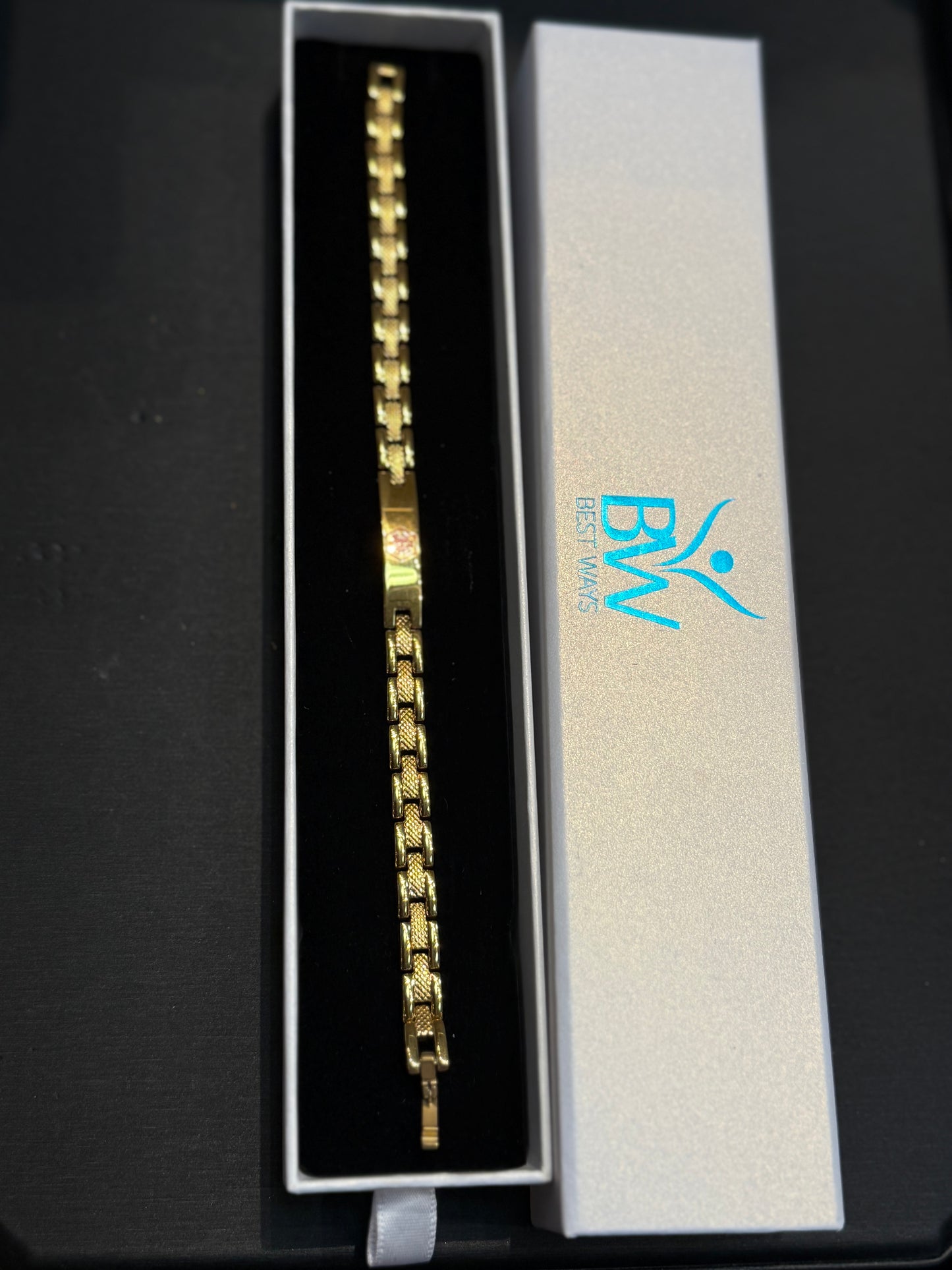 BestWays Unisex Medical Alert Bracelet | Luxurious Gold-Tone Design