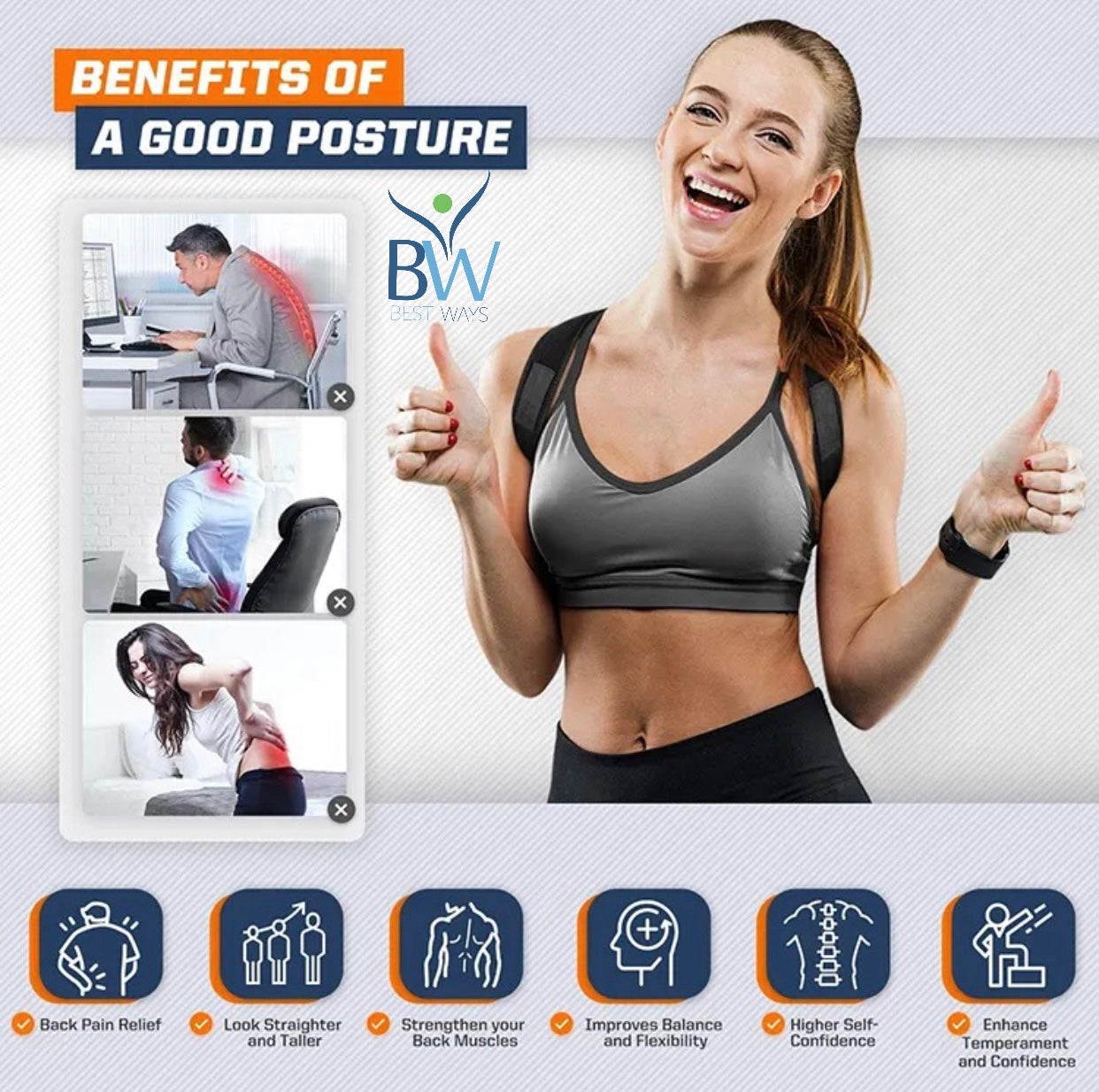 BestWays Posture Corrector, Shoulder & back Adjuster