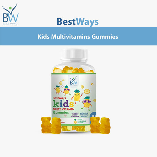Boost your child’s immunity, focus, and growth with BestWays Kids Multivitamin Gummies. 13+ essential nutrients, tasty flavors, gluten-free.