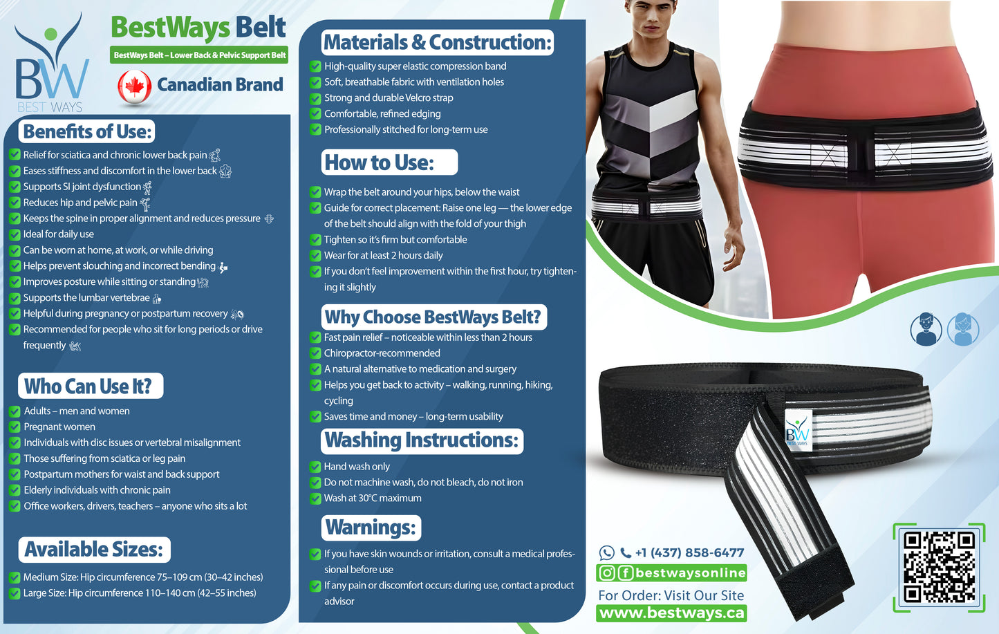 BestWays Belt(Back Pain, Lower Back Pain, Hip Pain and Sciatica)