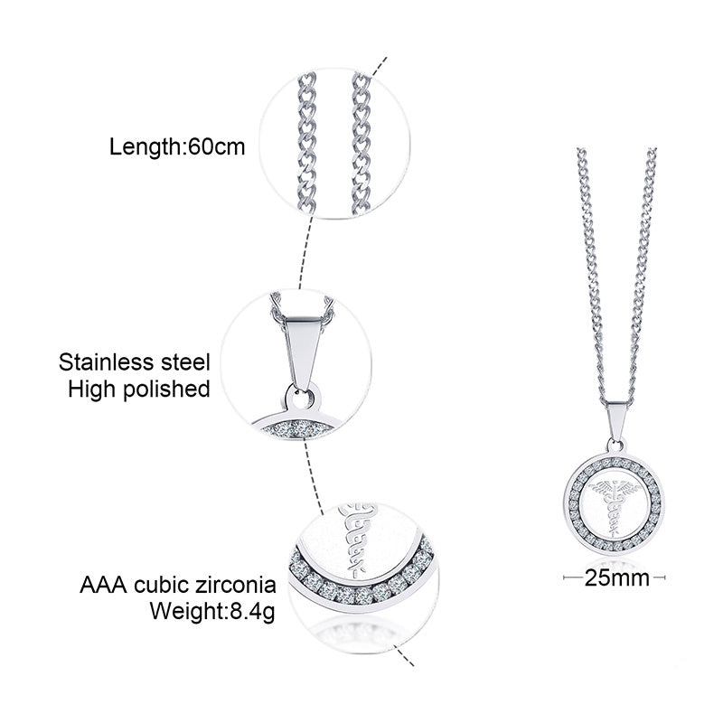 Stay safe and stylish with the BestWays Medical Alert Necklace. Crafted from gold-tone stainless steel with sparkling AAA cubic zirconia, it features an engraved medical symbol for quick identification in emergencies. Hypoallergenic, tarnish-resistant, and perfect for diabetes, allergies, heart conditions, and more.