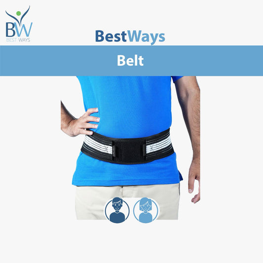 Relieve sciatica, SI joint dysfunction, and lower back pain with the BestWays Belt. Adjustable compression, posture support & all-day comfort.