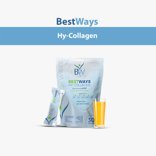 Boost your beauty and wellness with BestWays Hy Collagen. Powered by marine collagen peptides, hyaluronic acid, vitamins & Omega-3s, it supports glowing skin, stronger hair, nails, bones & joints, while reducing wrinkles, joint pain & inflammation. Fast absorption, natural results in 6–8 weeks.