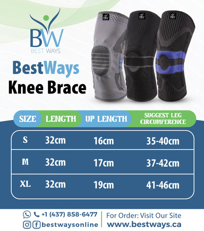 BestWays Knee Braces provide pain relief, joint support, and injury prevention for sports & recovery. Adjustable, non-slip, breathable design.