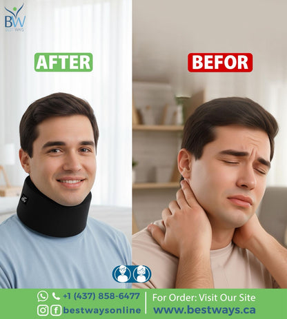 BestWays Neck Brace offers lightweight, ergonomic support with washable cover. Perfect for daily neck relief at home, work, or travel.