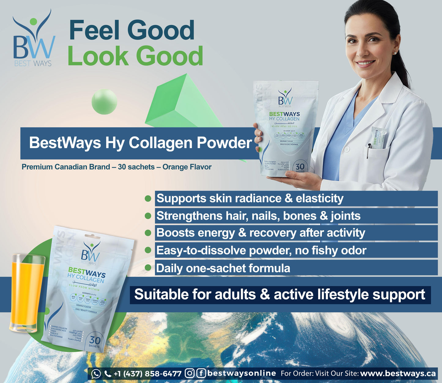 Pre Order: BestWays Knee Pain Relief Package (2 Packs of Collagen + Knee Pad)