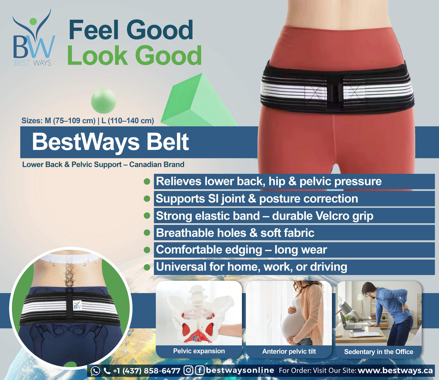 BestWays Belt(Back Pain, Lower Back Pain | Hip Pain and Sciatica)| Fast Relief for Lower Back Pain, Anytime