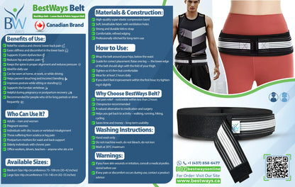 Belt (Back Pain, Lower Back Pain | Hip Pain and Sciatica)| Fast Relief for Lower Back Pain, Anytime