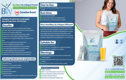 Hy-Collagen (Advanced Skin, Bones, Joint, Nails & Hair Support) - Gelatin Free (Halal) | Buy 2 Packages with Discount| Buy 5 Packages and Get One Free