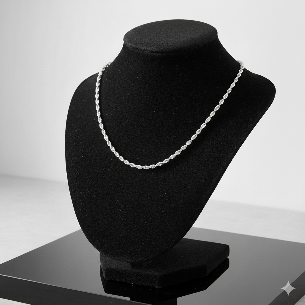 Classic twisted rope design with secure lobster clasp