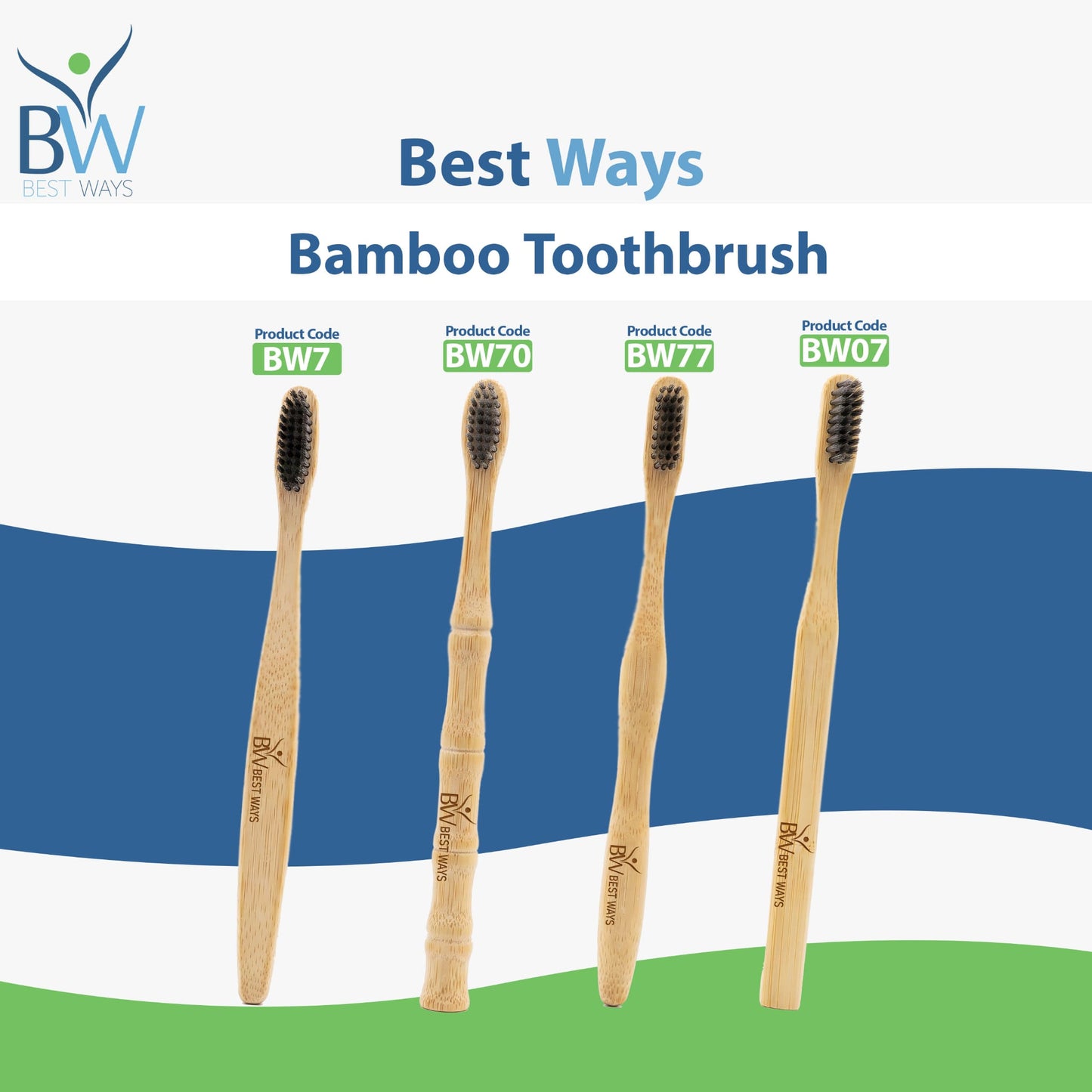 Bamboo Toothbrush – Eco-Friendly Natural Bamboo Toothbrush with Soft Charcoal Bristles | Sustainable Oral Care