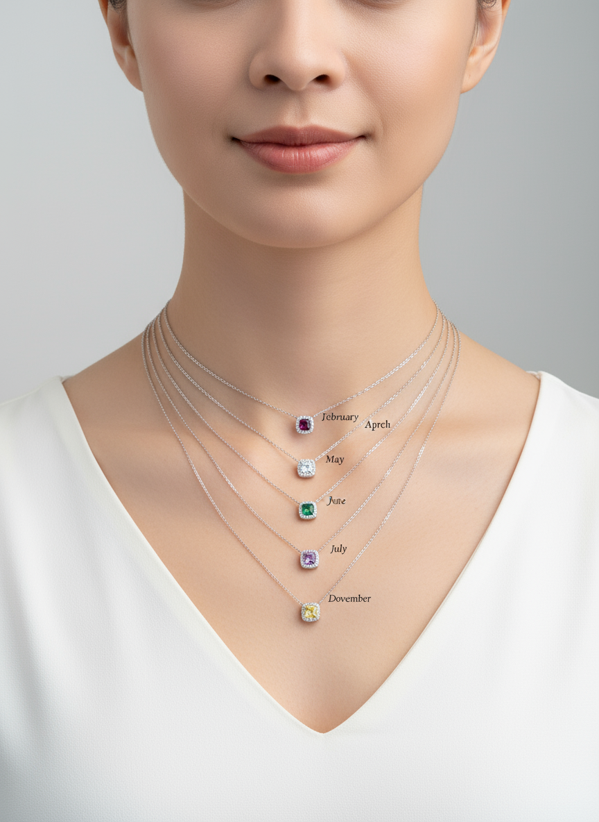 Birthstone Necklace | Real Silver