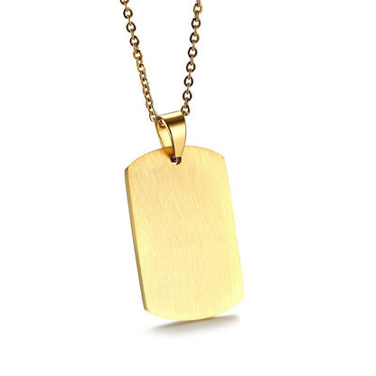 Collier d'alerte médicale en or – Pendentif en acier inoxydable avec symbole rouge