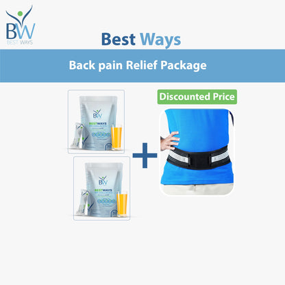 Pack soulagement des maux de dos BestWays (2 paquets de collagène + une ceinture)