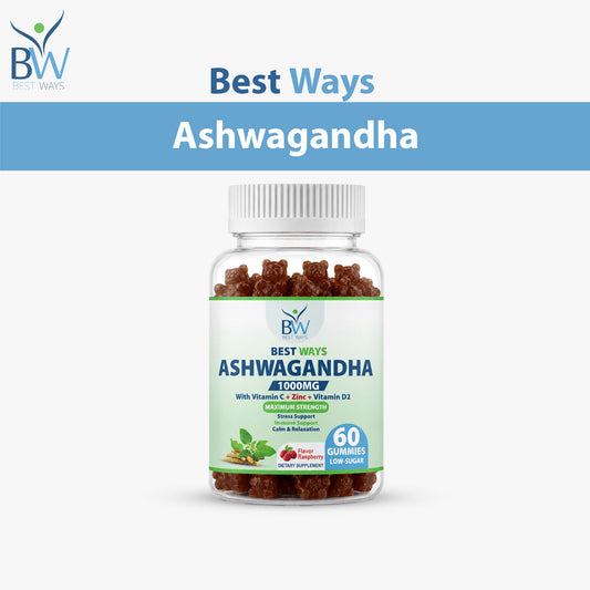 Coming soon: Best Ways Ashwagandha Gummies 1000mg (Halal حلال)– Stress Relief, Immune Support, Calm & Relaxation | With Vitamin C, Zinc & Vitamin D2 | 60 Low-Sugar Gummies - Pre Order