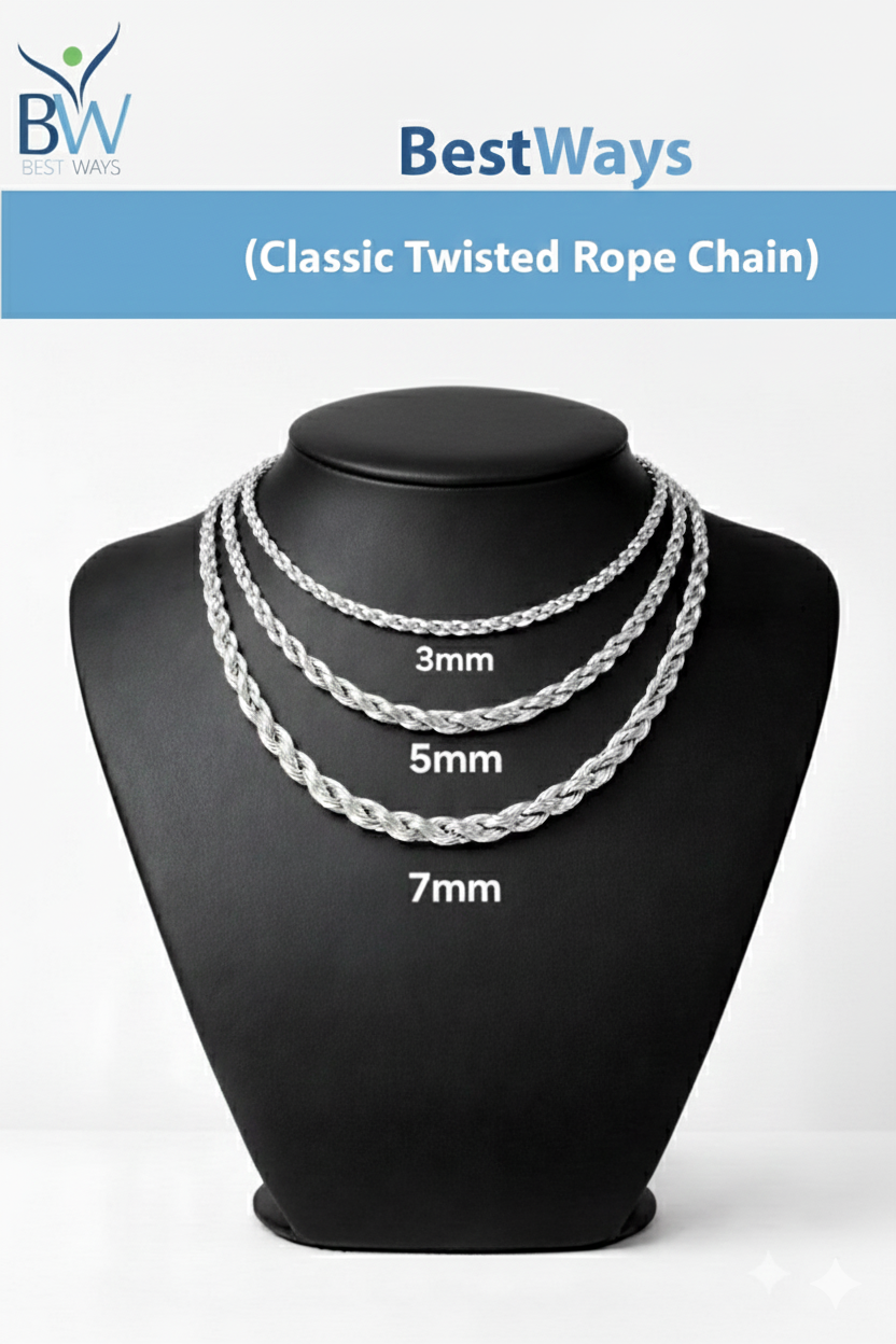 Classic twisted rope design with secure lobster clasp