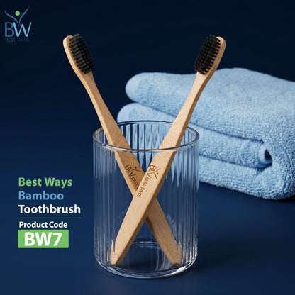 Available Now: Bamboo Toothbrush – Eco-Friendly Natural Bamboo Toothbrush with Soft Charcoal Bristles | Sustainable Oral Care