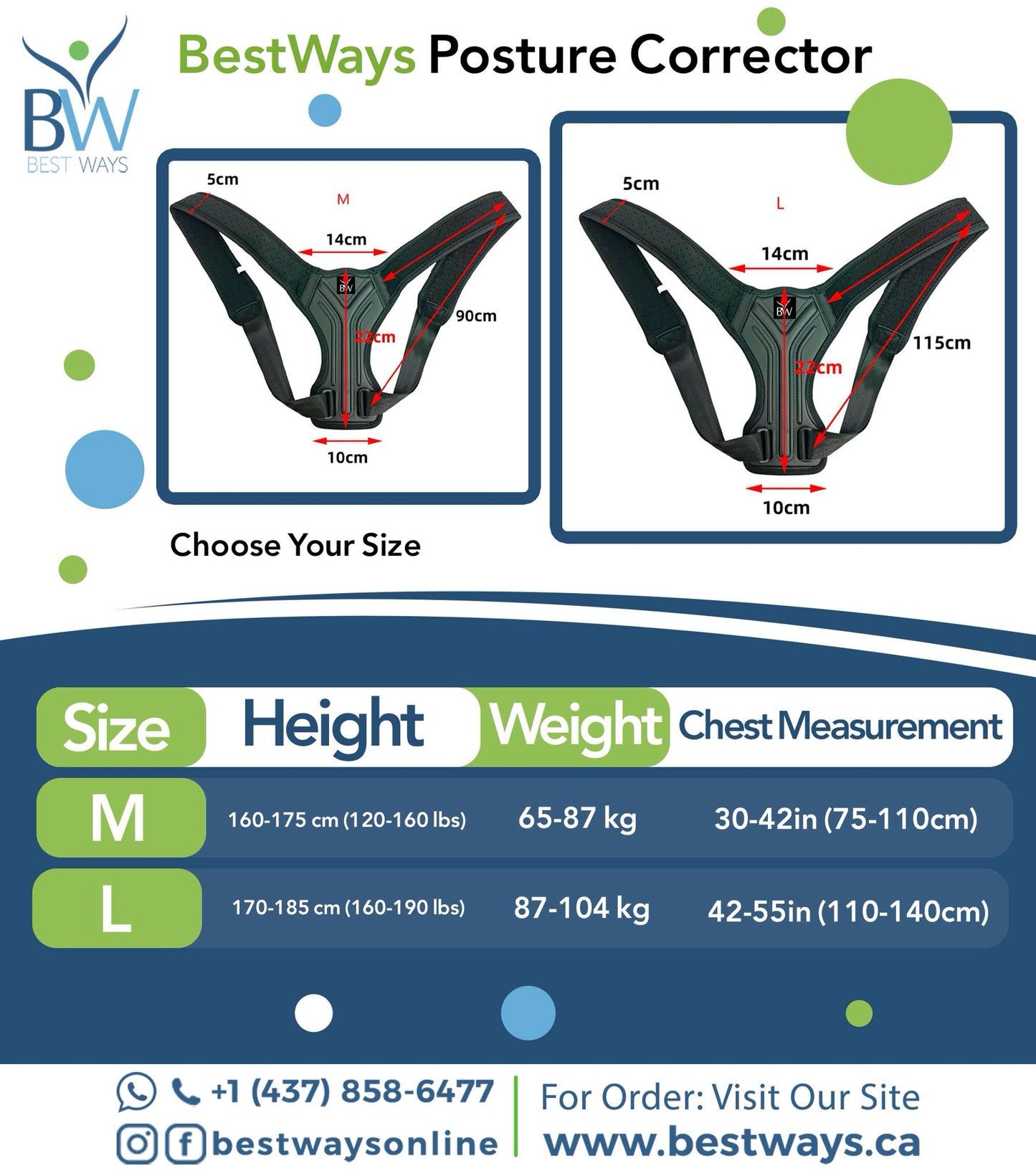 Correcteur de posture BestWays, ajusteur d'épaules et de dos