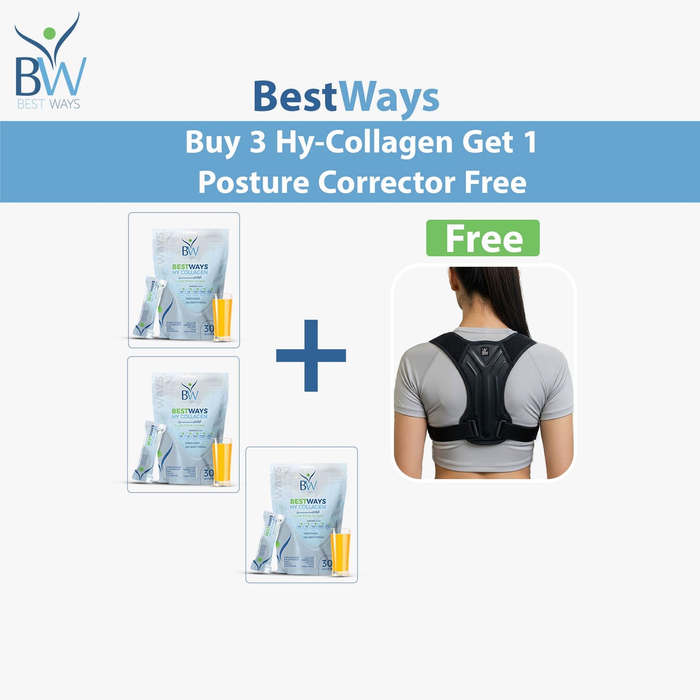 The ultimate Body Glue and Posture Bundle | Buy 3, Get a FREE Posture Corrector