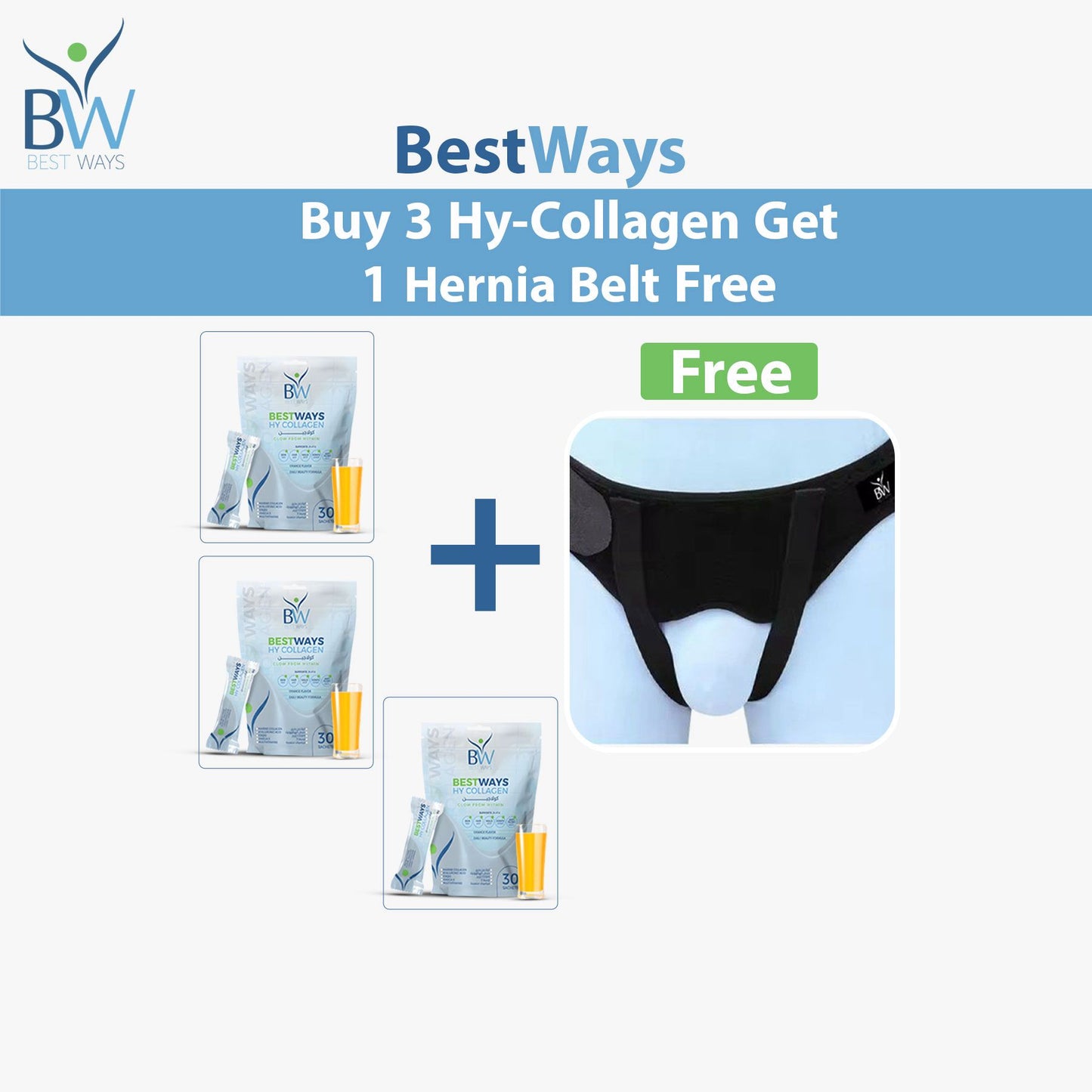 Hy-Collagen Targeted Recovery Bundle | Buy 3, Get 1 Hernia Belt FREE