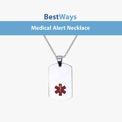 Stay safe and stylish with the Gold-Plated Medical Alert Necklace. Made from high-polish stainless steel with durable IP gold plating, it features a bold red Star of Life medical symbol for quick recognition in emergencies. Perfect for diabetes, allergies, heart conditions, seniors, and more.