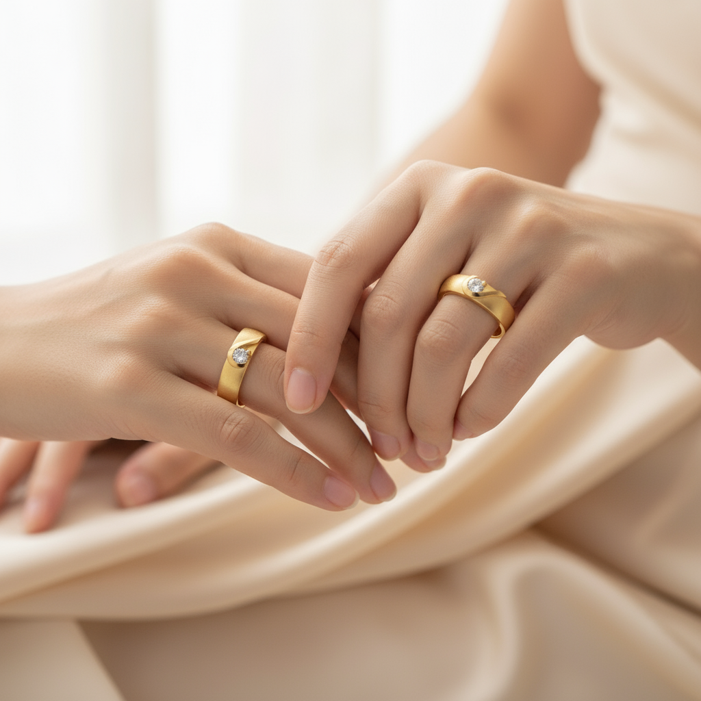 Custom Matching Band Rings|Real Gold (Price will be determined once ordered)